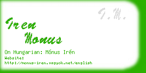 iren monus business card