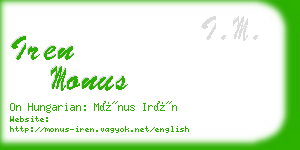 iren monus business card